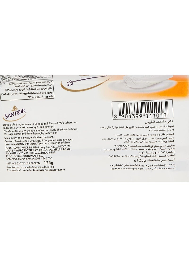 سانتور صابون سنطور 125 جم-صندل ولوزx4 قطع - Image 3